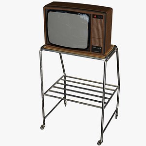 3D Grundig SuperColor 8642 Vintage TV with Rack model