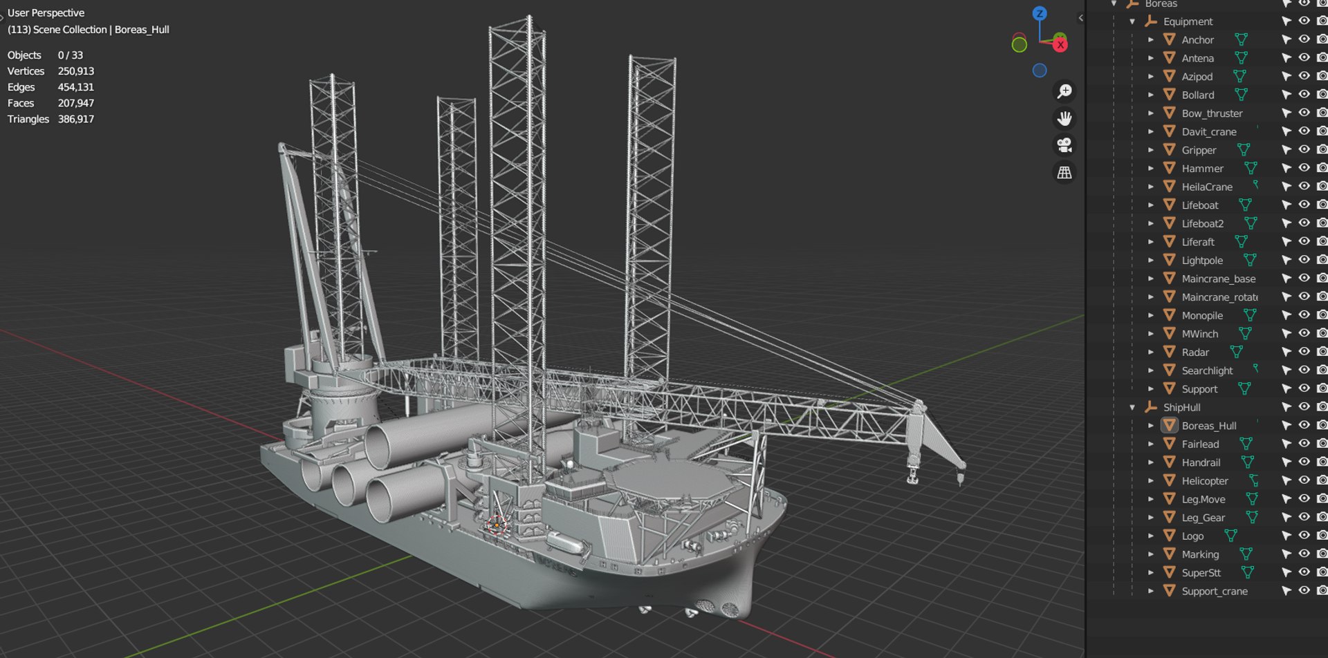 3D Offshore Installation Vessel - TurboSquid 2320697