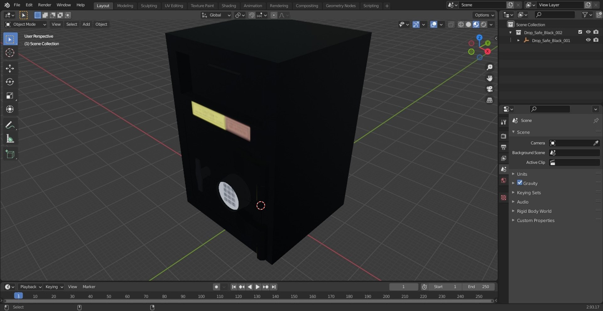 3D Drop Safe Black Model - TurboSquid 2071171