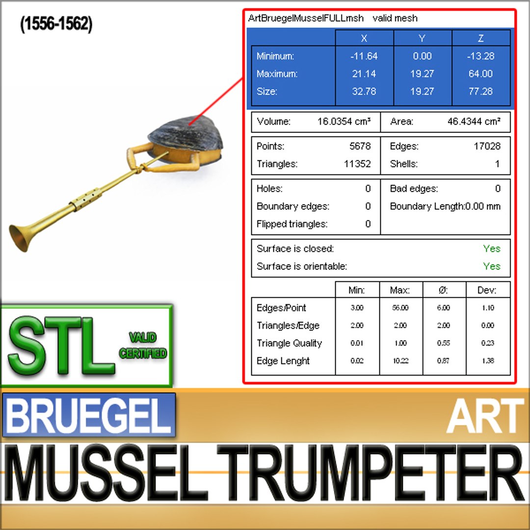3d mussel trumpeter bruegel stl model https://p.turbosquid.com/ts-thumb/zK/syrYJG/WYX0F76l/artbruegelmusselb1/jpg/1326478335/1920x1080/fit_q87/20c21821619f389d76396f572d80b49a5a373968/artbruegelmusselb1.jpg