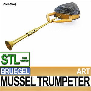 3d mussel trumpeter bruegel stl model