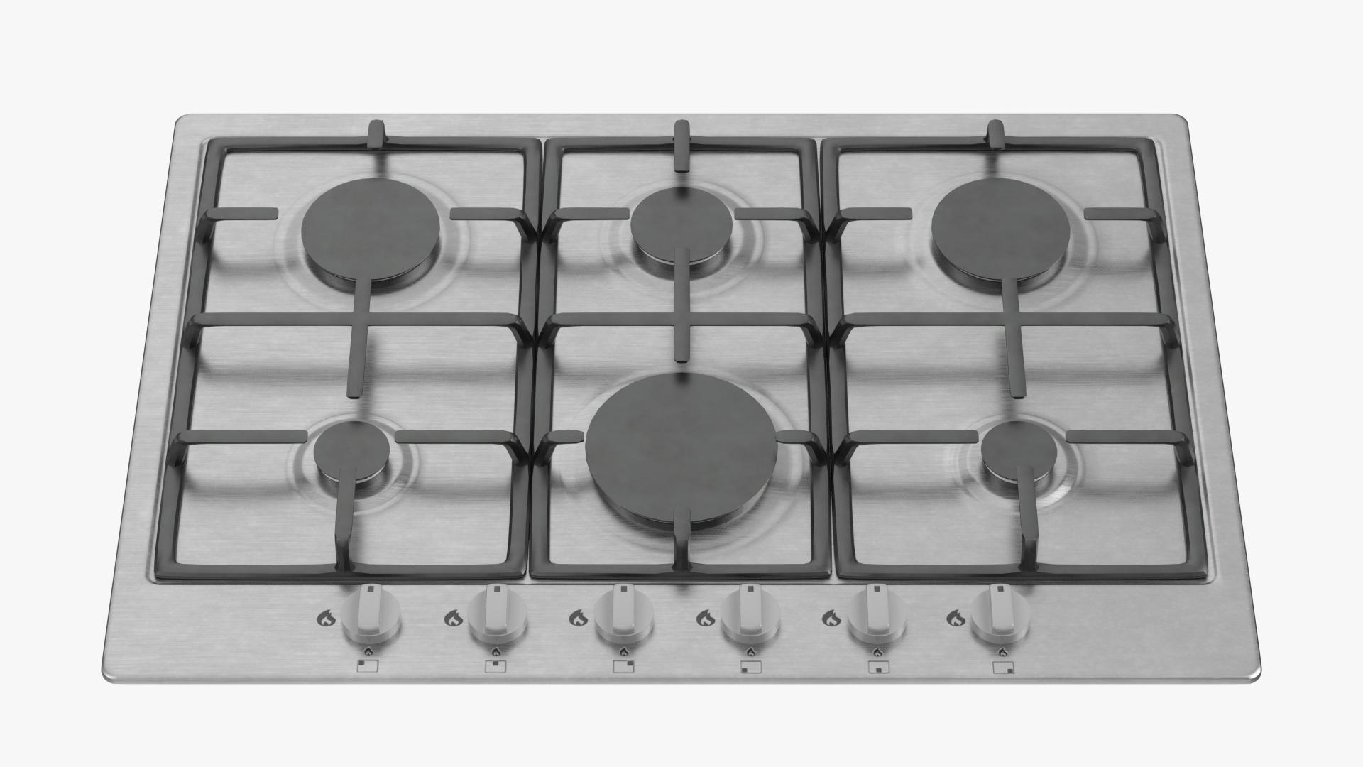 6 Burners Gas Hob Model TurboSquid 1995863