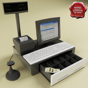 3d cash register model
