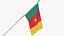 3D Cameroon Cloth Flag Wall Mount Animated Loop model