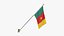 3D Cameroon Cloth Flag Wall Mount Animated Loop model