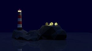 Low Poly LightHouse 3D