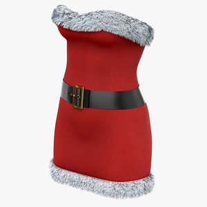 Female Santa Dress Outfit Low-poly