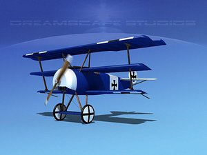 triplanes fokker dr-1 fighter 3d model