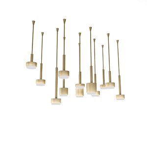 classic gold ceiling lighting Low-poly 3D model 3D model