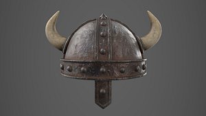 Old Viking Helmet 3D model