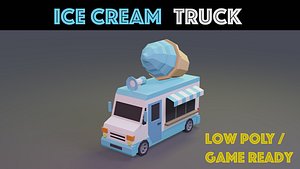 cream truck vehicle 3D model