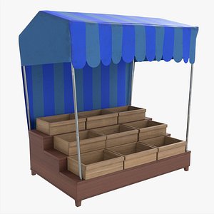 3D Market Fair Stall with Canopy 04