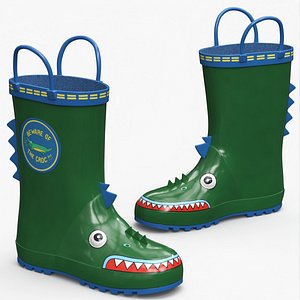 Cotswold Kids Crocodile Rain Boots with Handles