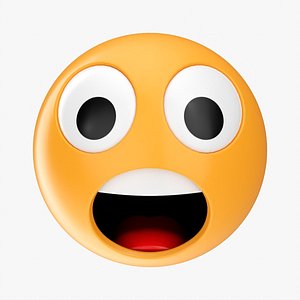 Emoji 026 Astonished with big eyes 3D