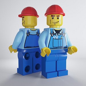 3d lego workman model