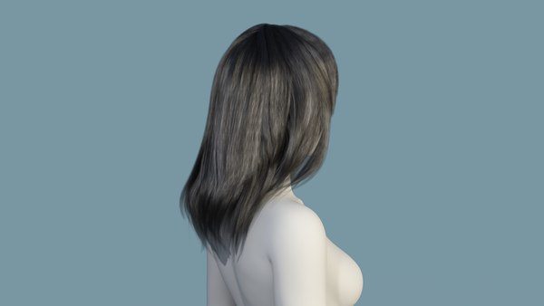 Estilo de cabelo comprido com rabo de cavalo alto preto feminino realista  Modelo 3D - TurboSquid 1817154