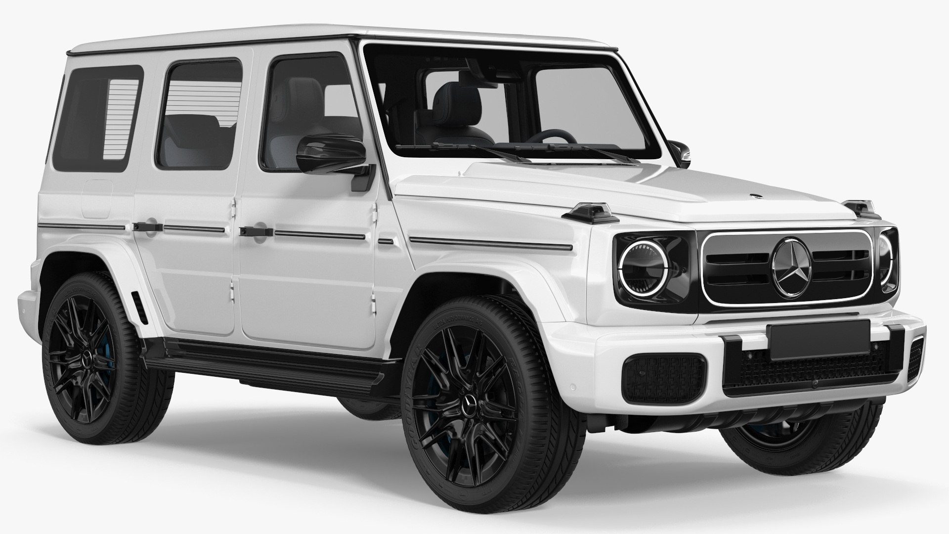 White Mercedes-Benz G580 2025 Rigged 3D model preview