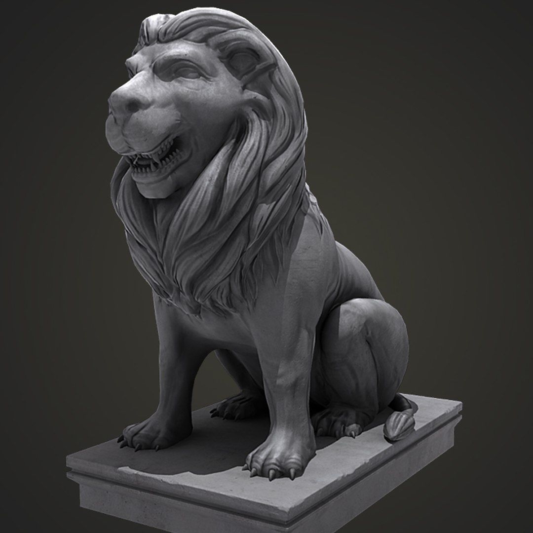 3d Lion Sitting Statue