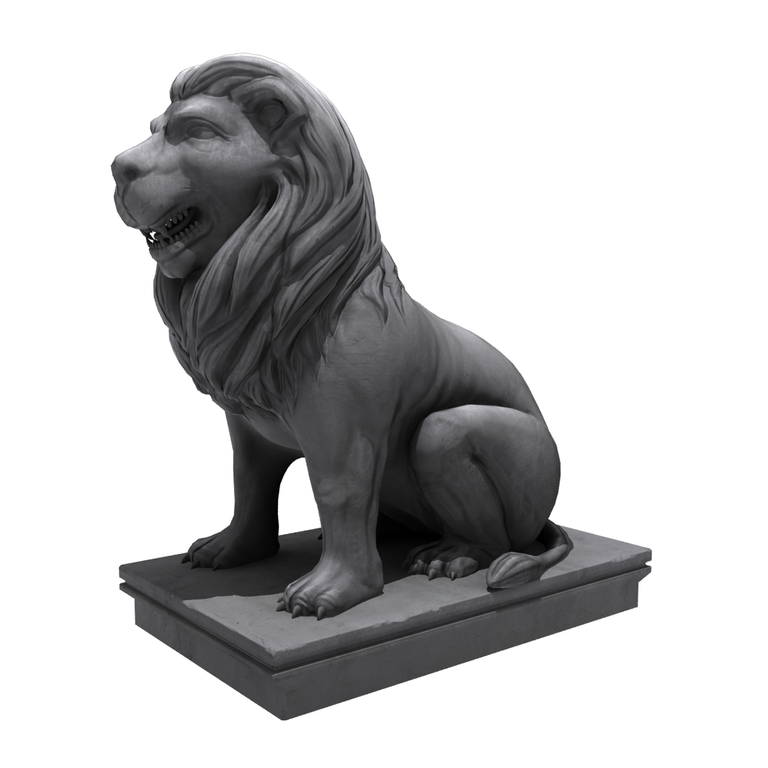 3d Lion Sitting Statue