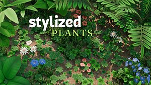 The stylized plants 3D model