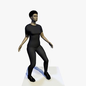 Animated Dancing African Woman in a Black Clothing