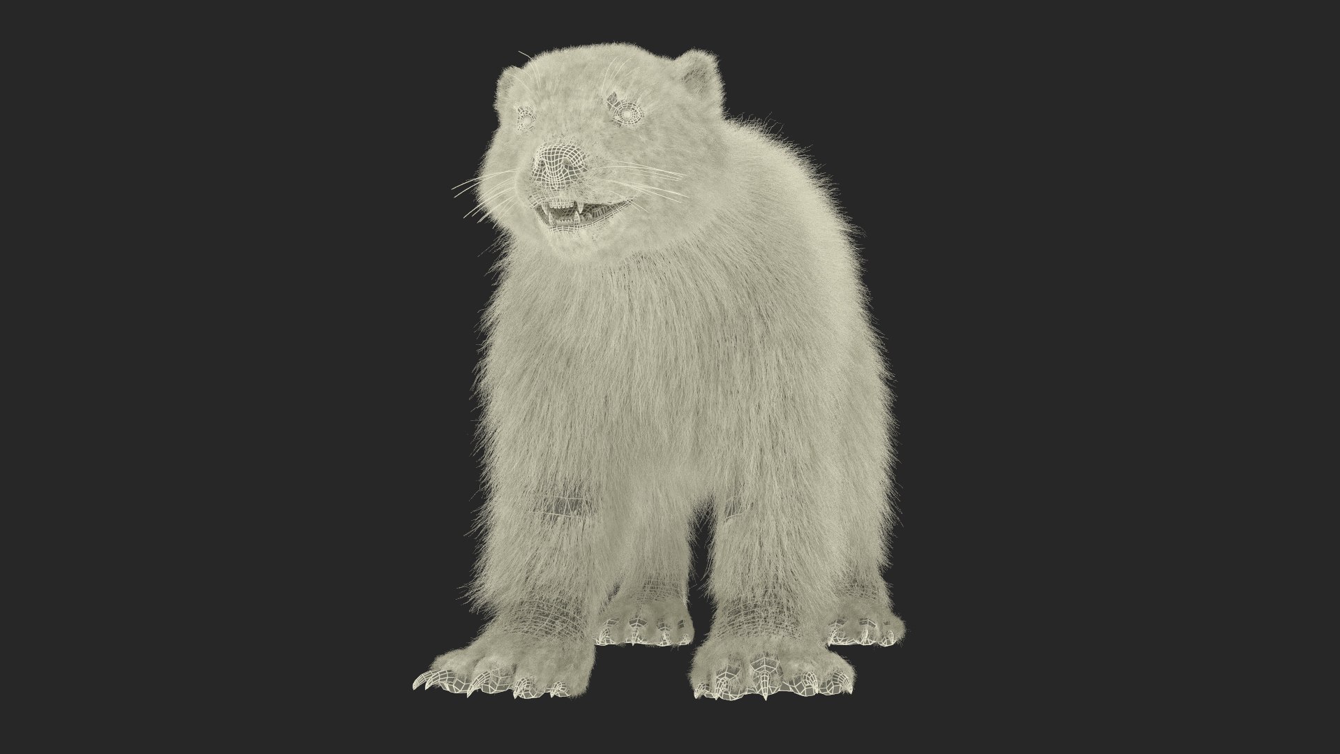 3D Wolverine Dark Color Fur - TurboSquid 2127770