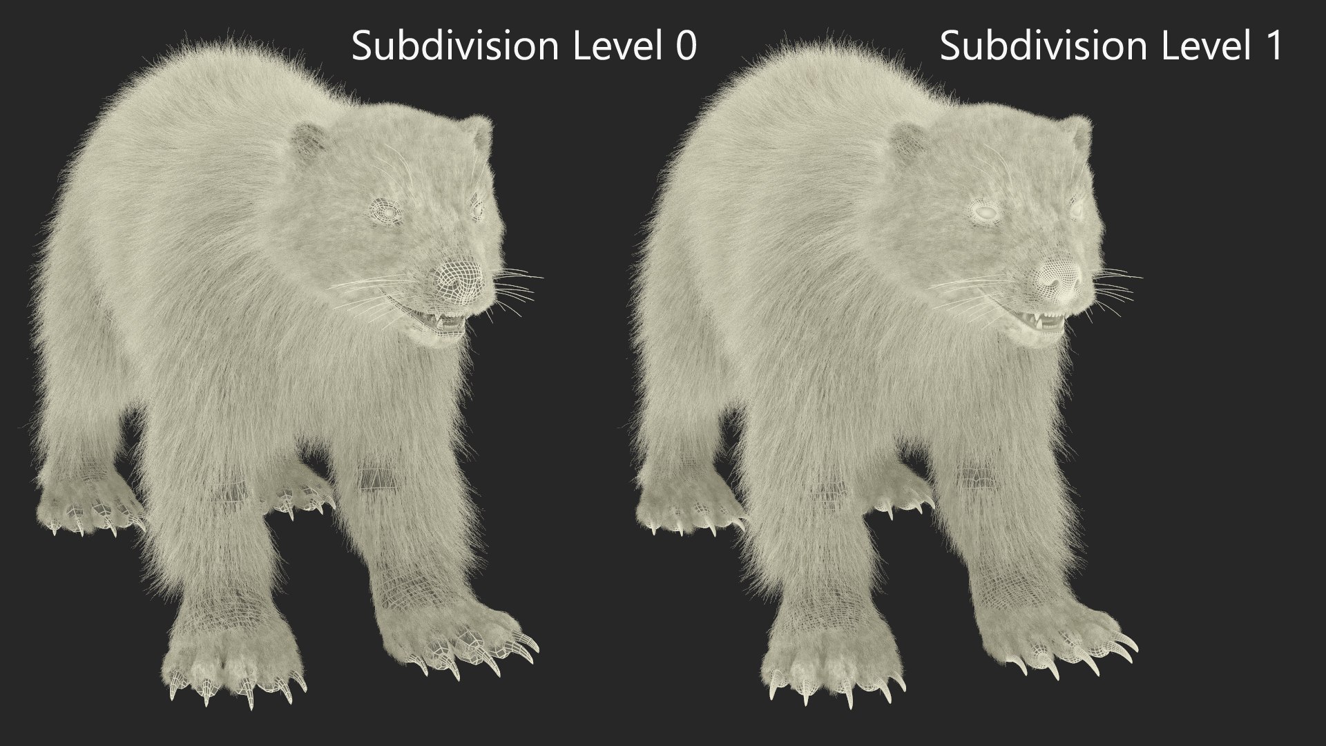 3D Wolverine Dark Color Fur - TurboSquid 2127770