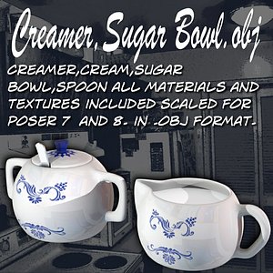 creamer sugar cream 3d obj
