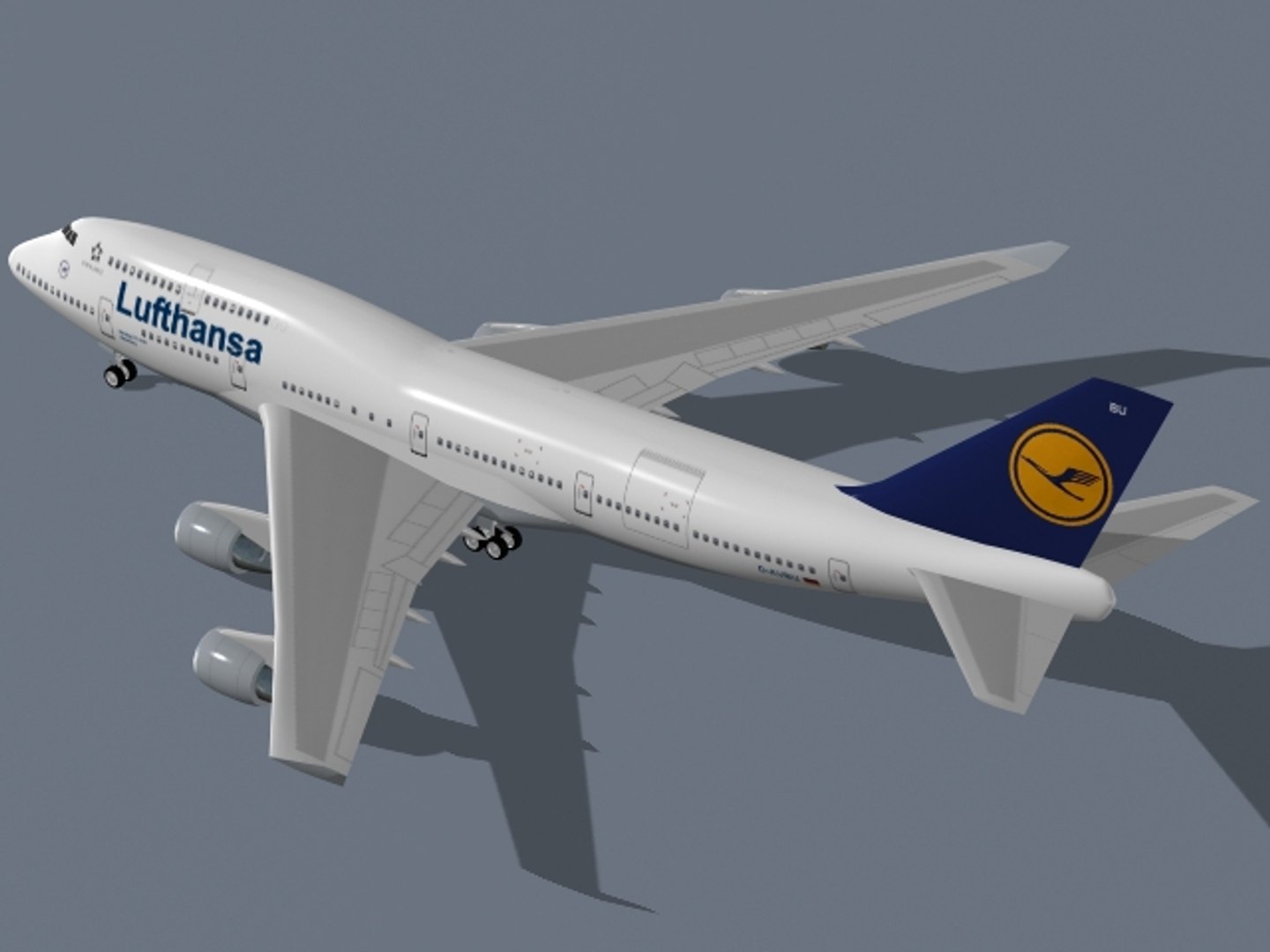 3d B 747-400 Lufthansa Model