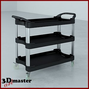 Medium Duty Stain Resistant Plastic Utility Cart - Charcoal