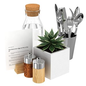 3D model Decorative cafe bistort dining table set