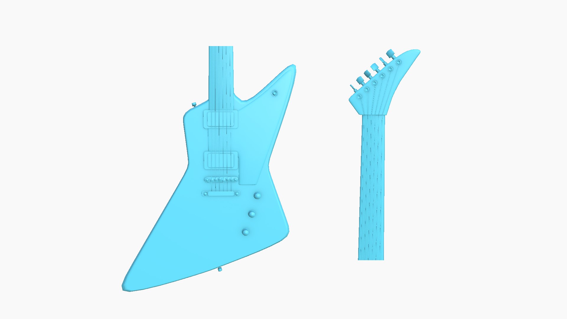 Electric Guitar F04 Light Blue - Music Instrument Design model ...