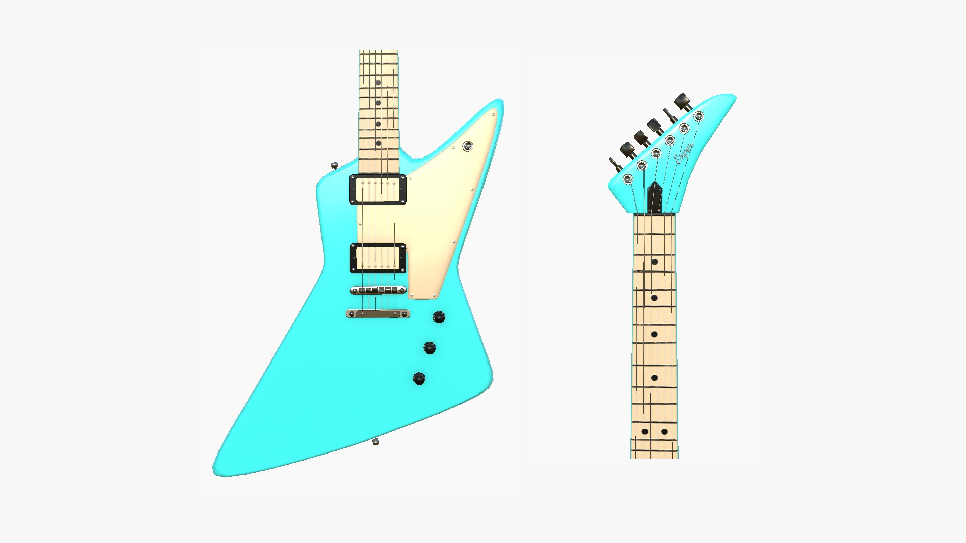 Electric Guitar F04 Light Blue - Music Instrument Design model ...
