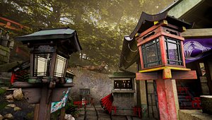 2 Japanese Wood Lamps - Fushimi Inari Taisha