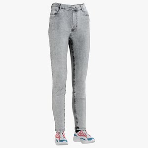 realistic women s jeans 3D model