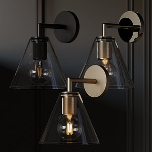 3D sconce utilitaire funnel shade