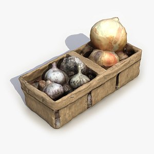 3D Box Garlic Onion model