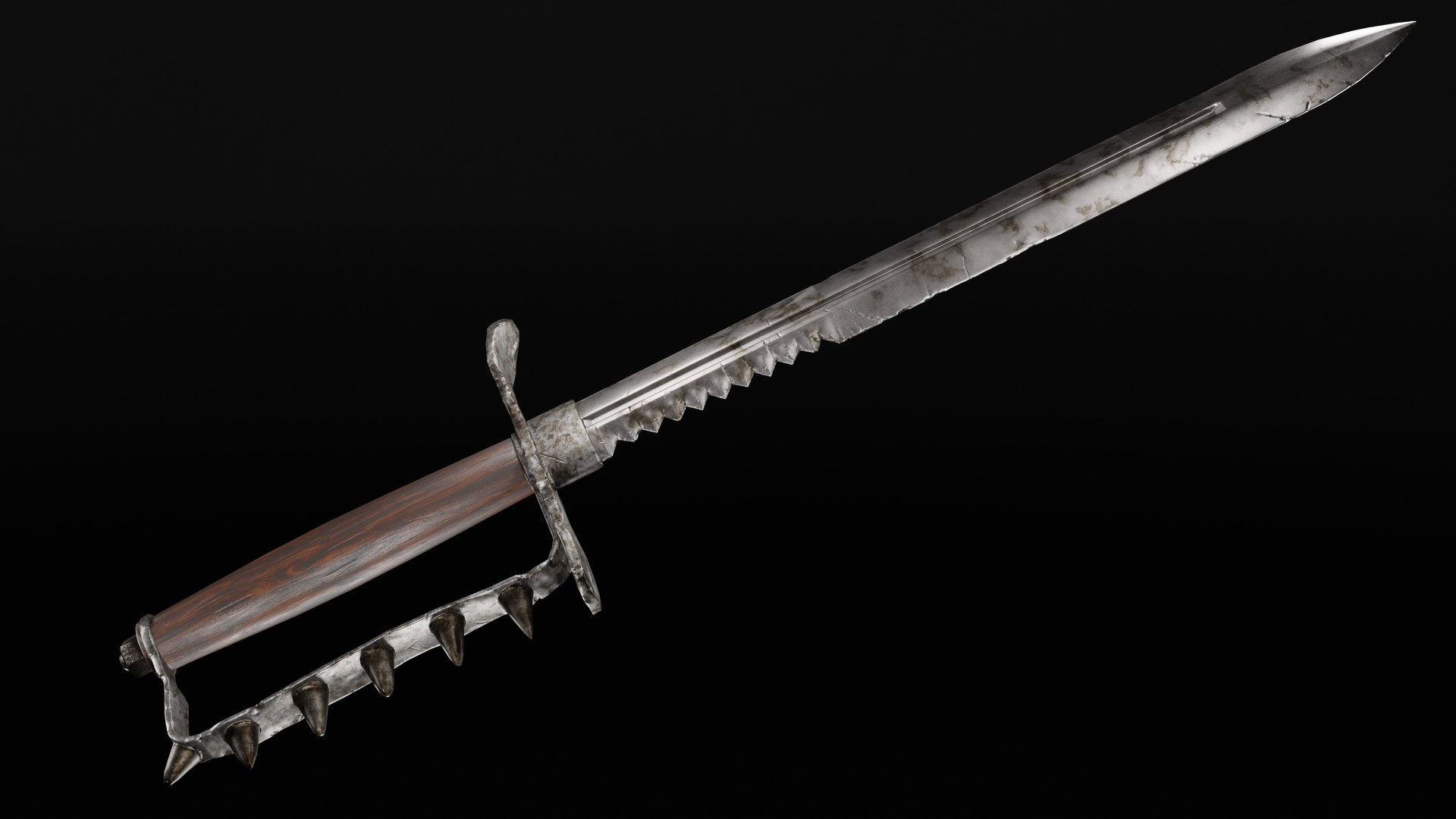 Dagger with spiked guard Low-poly 3D model - TurboSquid 1827355