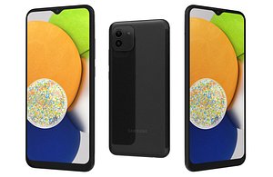 3D Samsung Galaxy A03 All Colors Low Poly