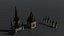 Medieval Kitbash Castle  City Set 3D model