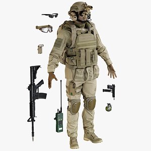 Soldier Daniel Uniform Desert With Equipment
