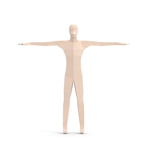 Cartoon low poly male mesh
