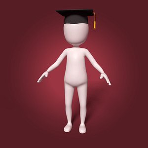 cartoon student 3D model