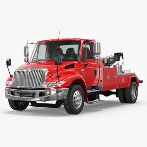 International DuraStar 4300 Wrecker Tow Truck Red 3D model