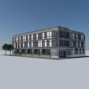 3d - city office building model