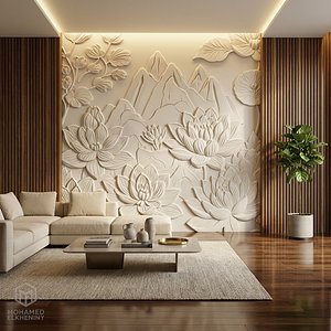 3D modern panel wall decor set wall relief mural CNC 150 model