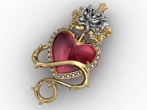 Rose Heart Pendant