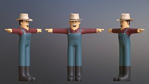 Minimal Farmer Cartoon Character model