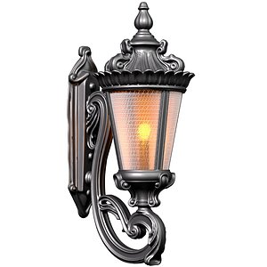Outdoor forged classic wall lamp lantern sconce streetlight 3D model 3D