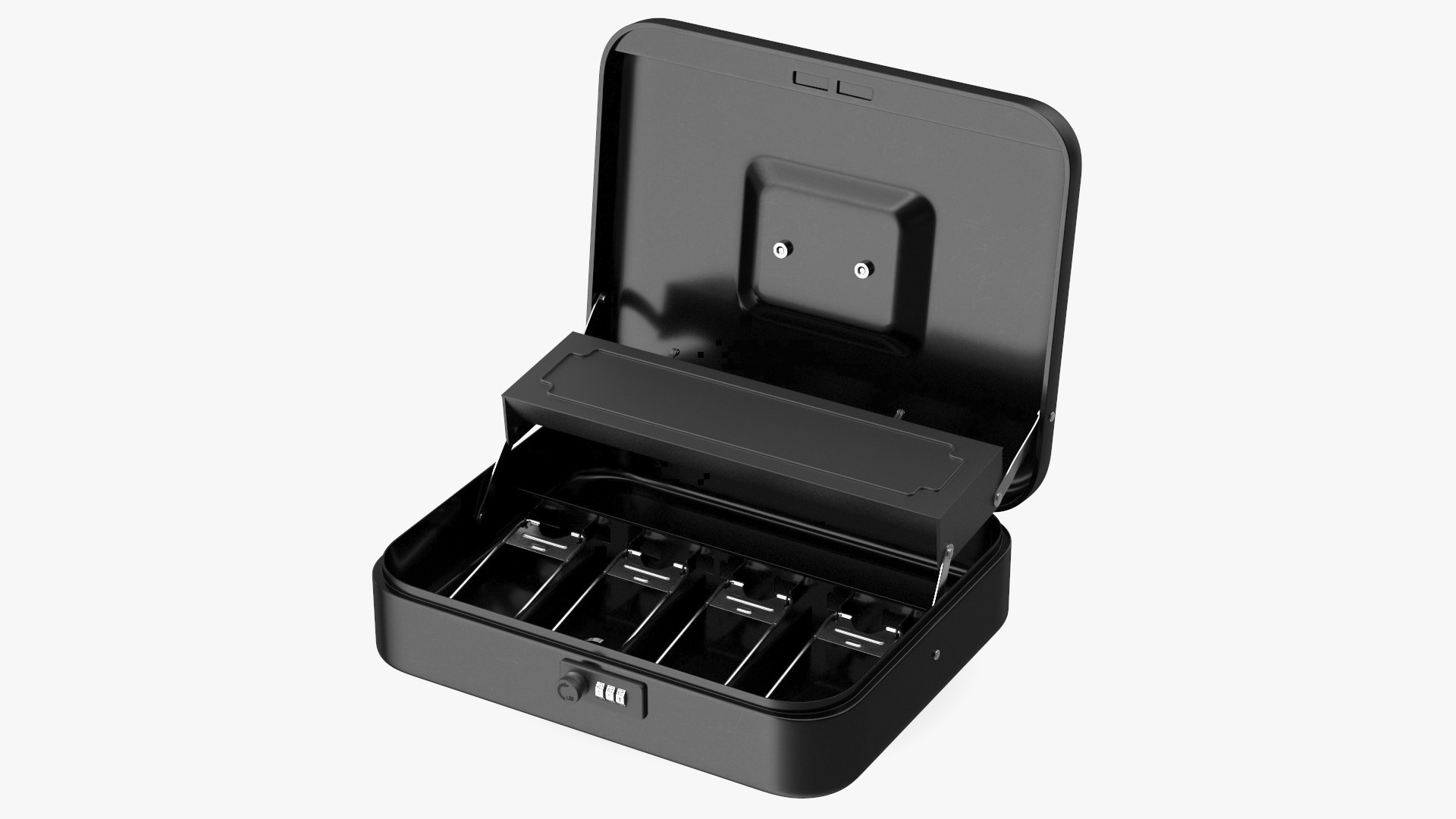 Cash Box Black Rigged 3D model preview